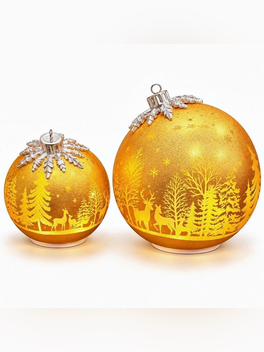 Rotating Glass Ornament Decor Set of 2 Gold Set of 2 Ornaments